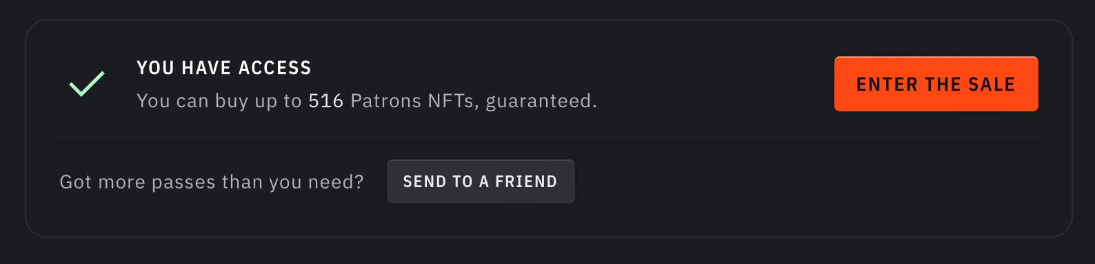 You have access banner in-app