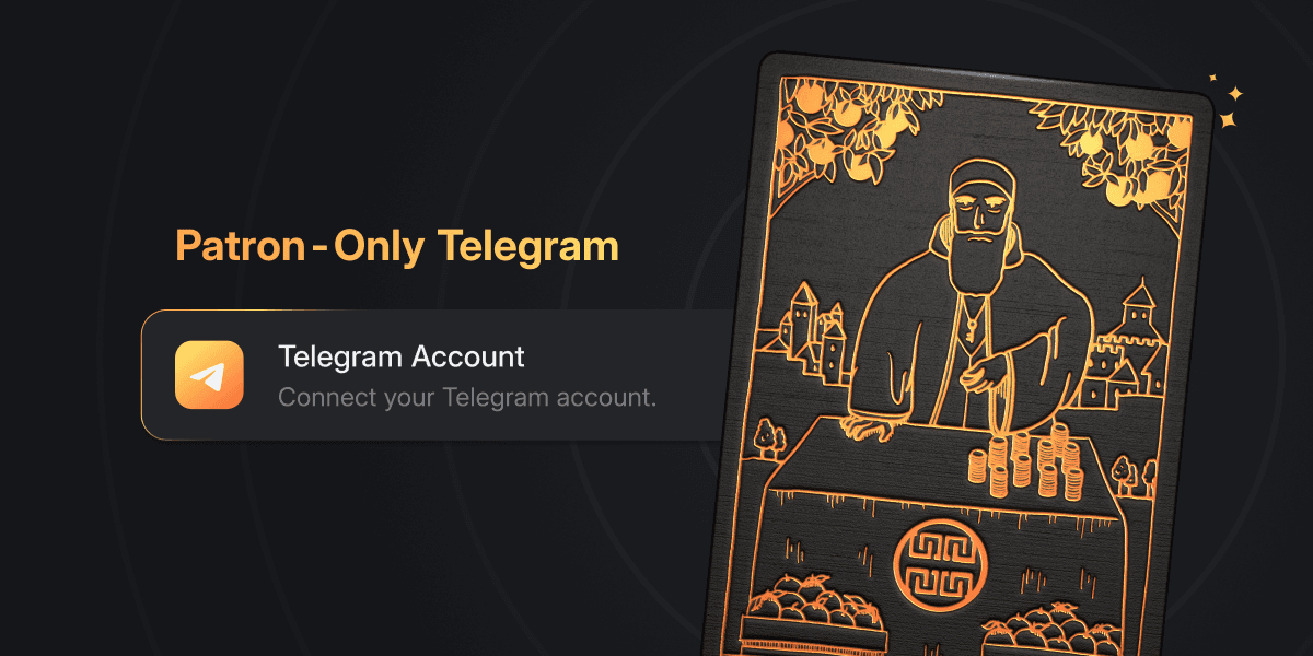 Patron-only Telegram channel banner