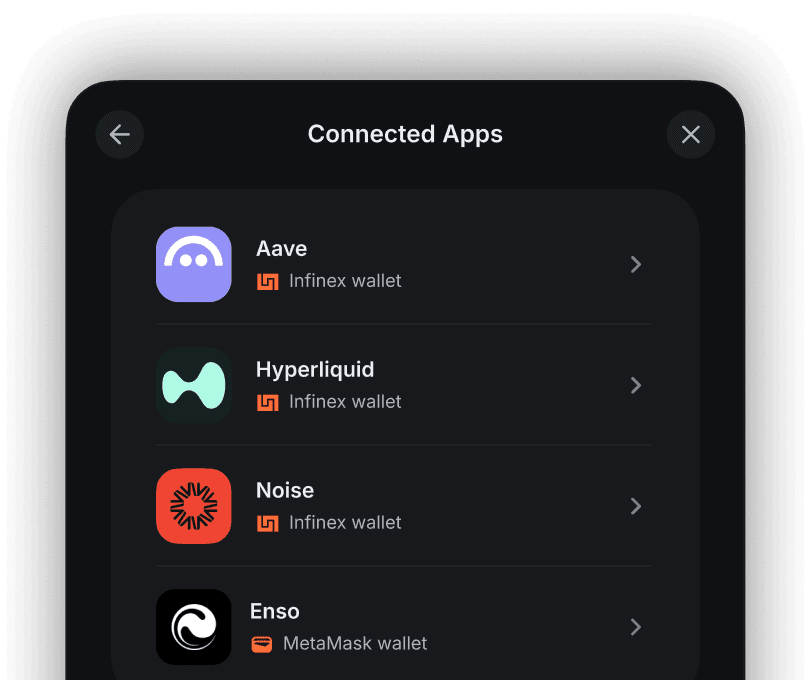 _Manage dapp connections_ directly from the extension.