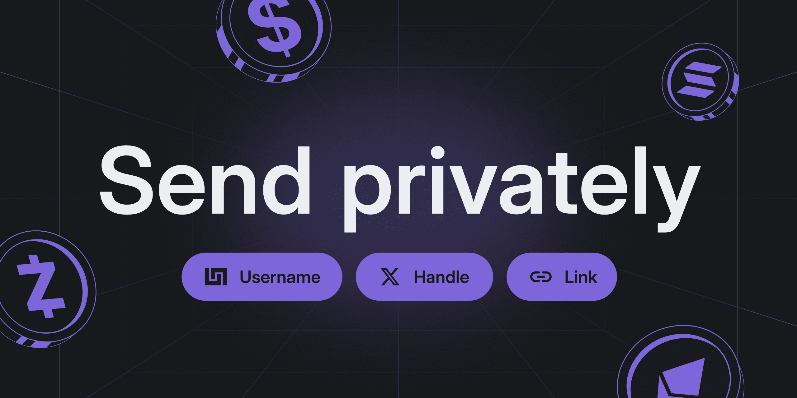 Private Send to X account, Infinex username, or claim link